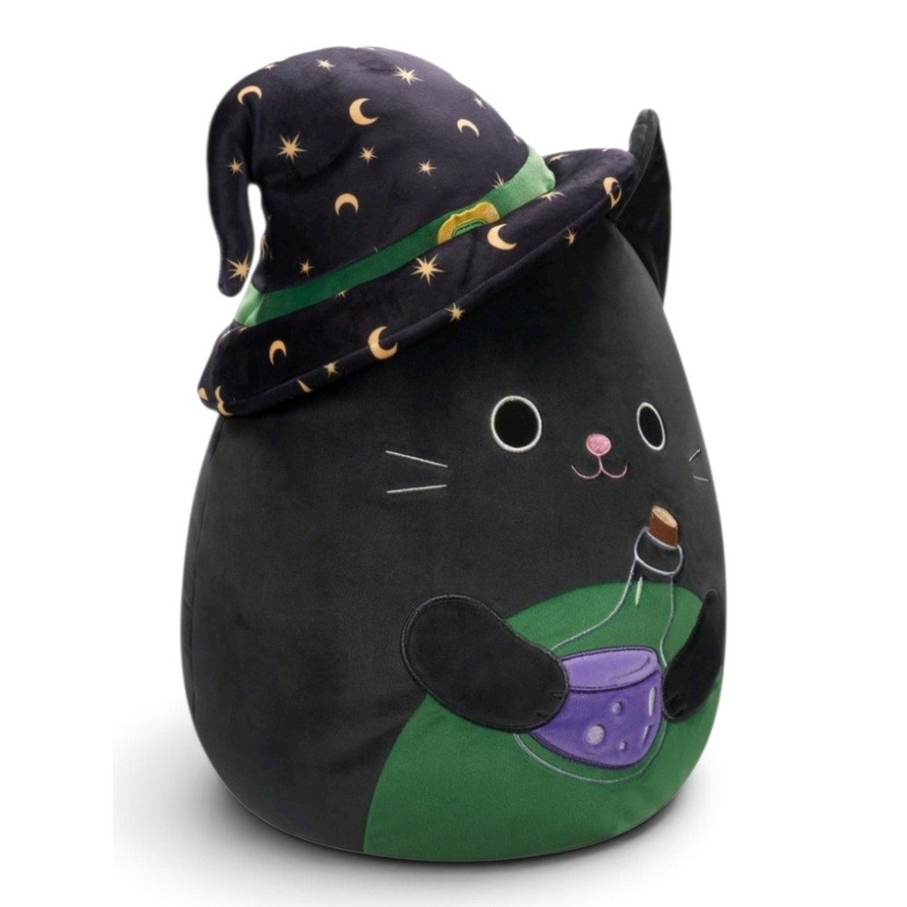 Squishmallows Cleo Black Cat Witch 16" Halloween Potion Plush NWT - Picture 4 of 10